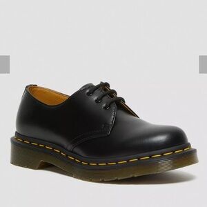 Dr. Martens 1461 Black Smooth Leather Oxfords with Yellow Laces